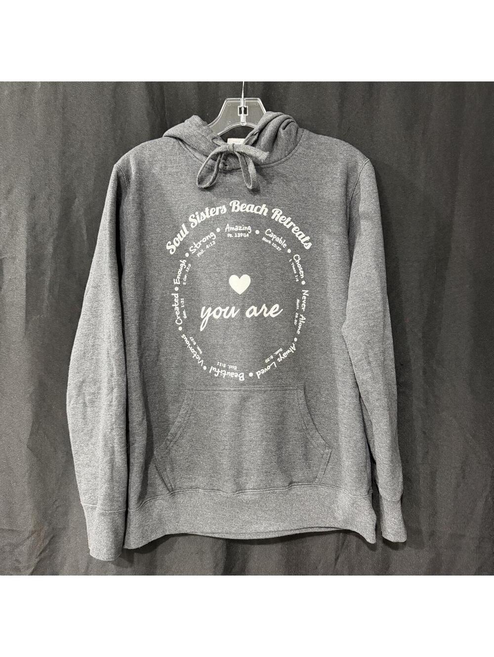 Soul Sisters Beach Retreat Gray Graphic Hoodie Medium